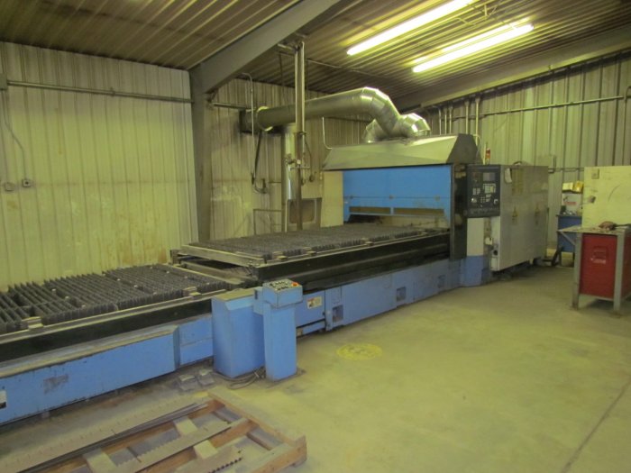 Surplus to the needs of: I.D.F.I. - Laser Cutting Machine, Precision Fabricating Equipment, Structural Steel, Forklift, Utility Truck, Machining, Supplies, & Tools Auction