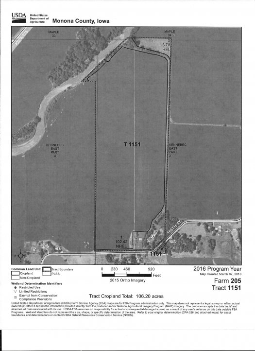 LAND AUCTION 446.83 Acres m/l in 2 Tracts, Center Township, Monona County, IA